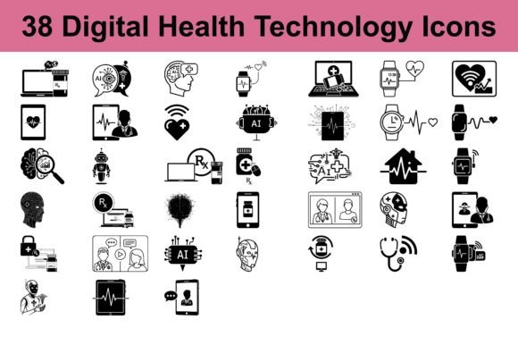 38 Digital Health Technology Icons