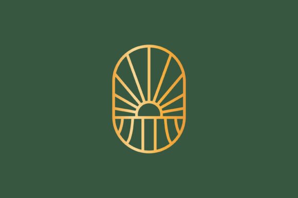 Abstract Dawn Logo Linear Gold Brand Identity