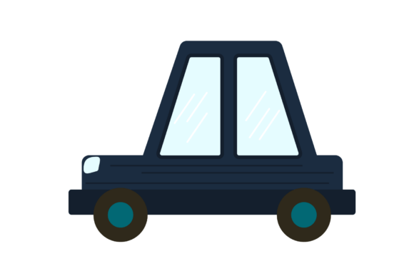 Boxy Blue Car: Retro Simplicity for Modern Design