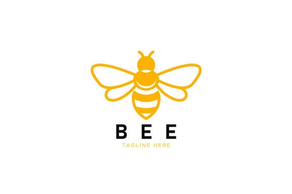 Honey Bee Logo: Yellow Abstract Symbol for Modern Branding