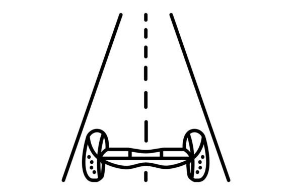 Hoverboard Black Line Icon for Modern Eco-Mobility Design