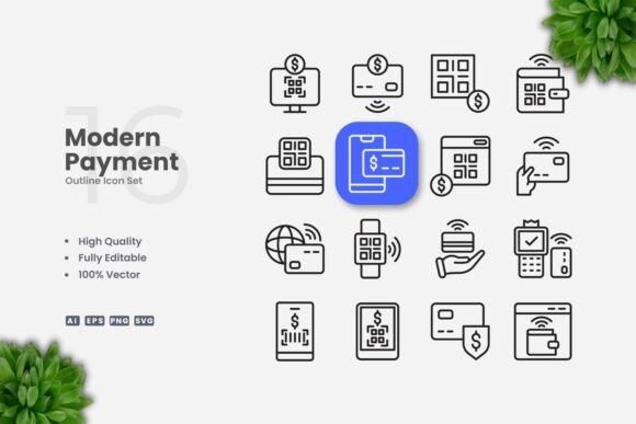 Modern Payment Outline Icons: A Smarter Way to Enhance Digital and Print Design