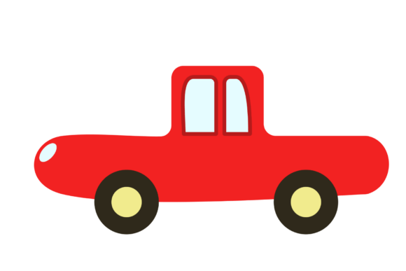 Red Pickup Car: Playful Design Asset for Bold Branding