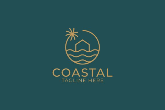 Redefining Resort Brand Identity with the Coastal House Simply Line Logo Badge