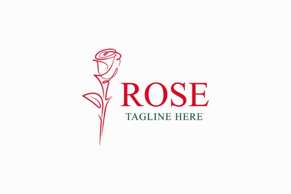 Rose Line Art Logo Abstract Illustration