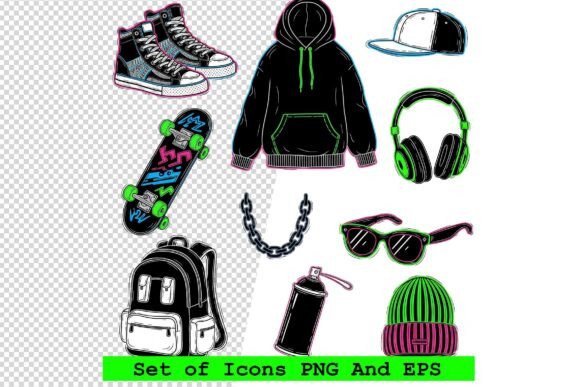 Streetwear Icon Set for Modern Design Projects