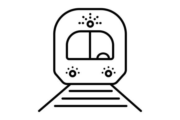 Train, Black Line Sign for Modern Design