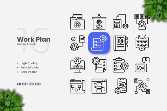 Work Plan Outline Icons: Clean Design for Every Project
